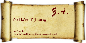 Zoltán Ajtony névjegykártya